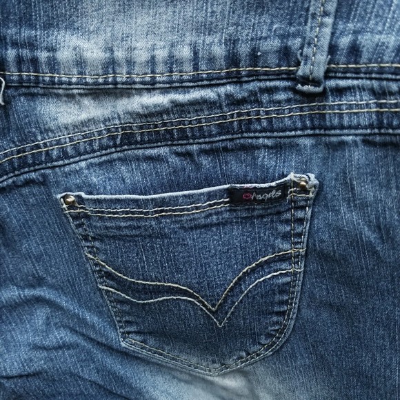 Angels Women's 7 Button-Fly Blue Cropped Jeans 30.75" 24.25" 7.5" - Picture 10 of 11